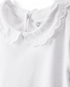 Toddler Scalloped Collar Short-Sleeve Top - White, image 2 of 4 slides