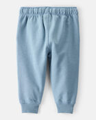 Baby Boy Solid Fleece Cotton Jogger - Blue, image 2 of 4 slides