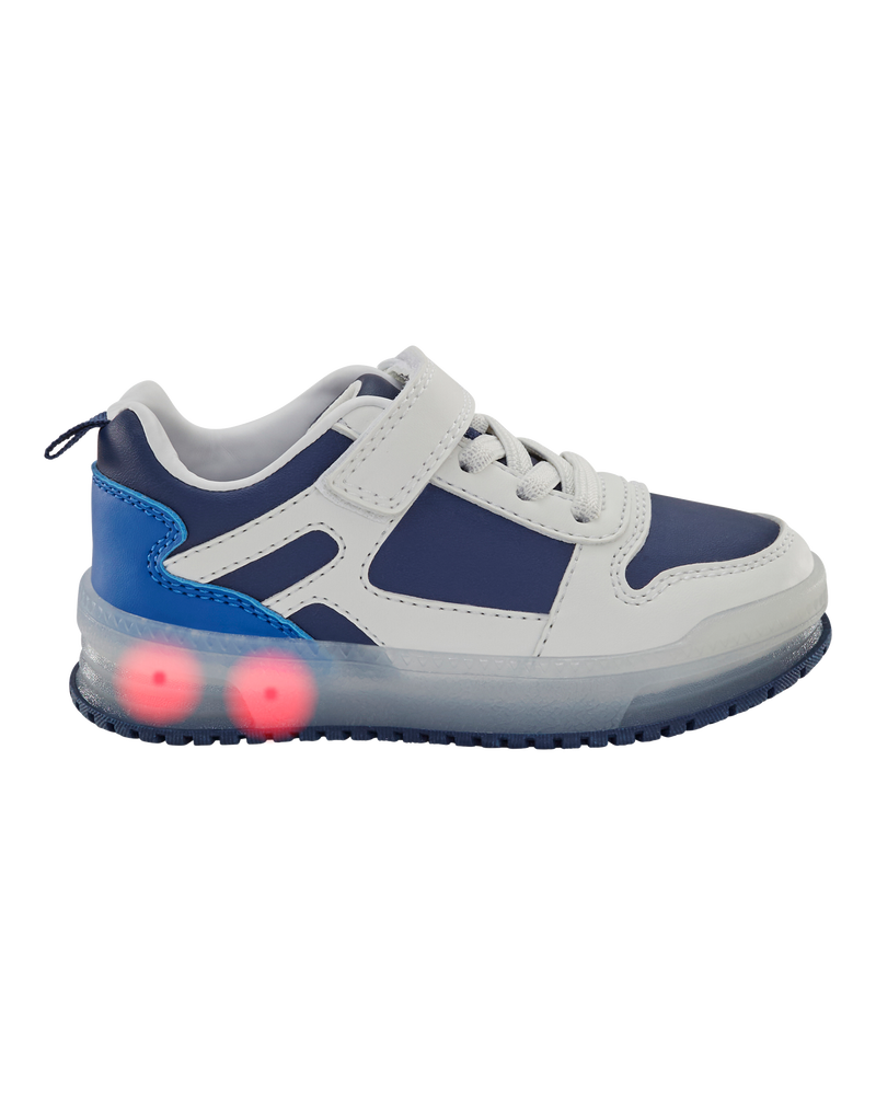 Toddler Light-Up Casual Sneakers - White/Navy, image 2 of 8 slides