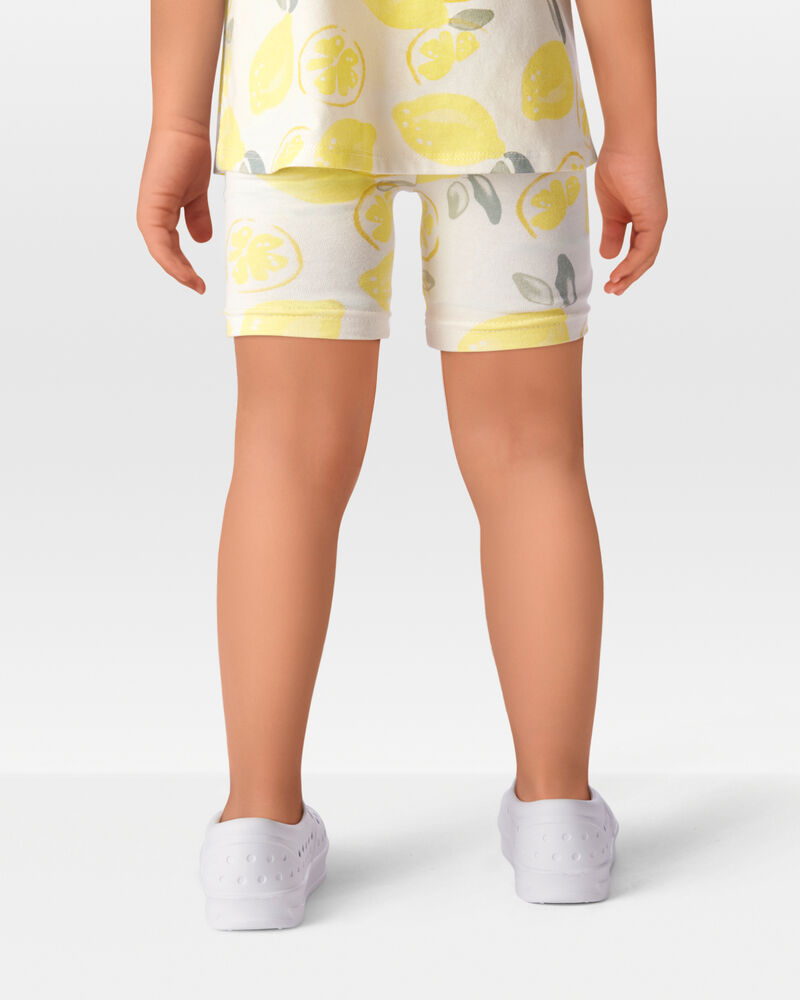 Toddler 2-Piece Lemon Tank Dress & Bike Shorts Set- Yellow/White, image 9 of 9 slides