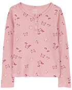 Kid Butterfly Waffle Knit Long-Sleeve Tee, image 1 of 3 slides