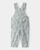 Baby Floral Print Overalls - Green, image 2 of 4 slides