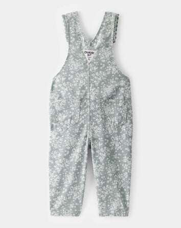 Baby Floral Print Overalls - Green, 