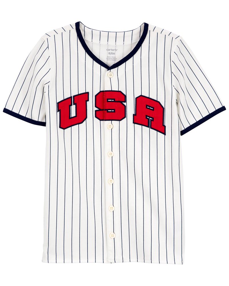 Kid USA Striped Baseball Tee, image 1 of 3 slides