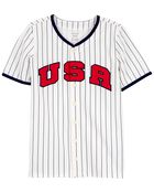 Kid USA Striped Baseball Tee, image 1 of 3 slides