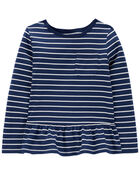 Kid Striped Peplum Top, image 1 of 3 slides