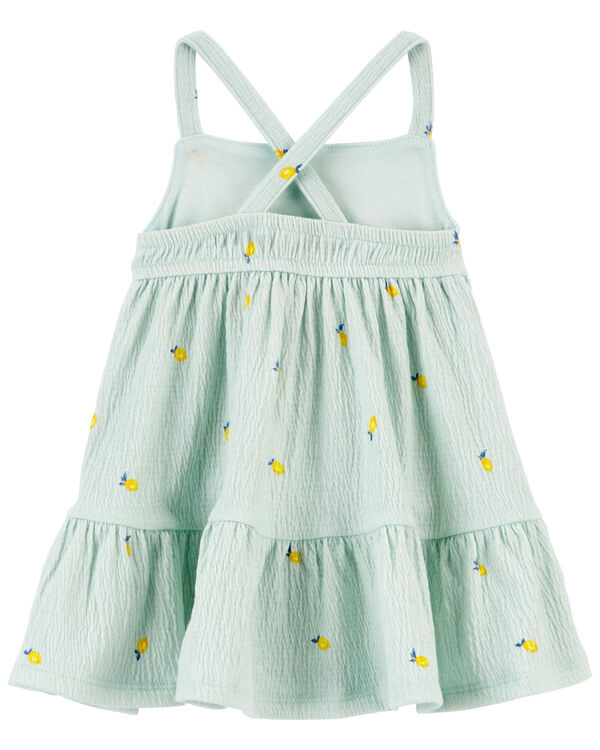 Baby Lemon Print Crinkle Jersey Dress