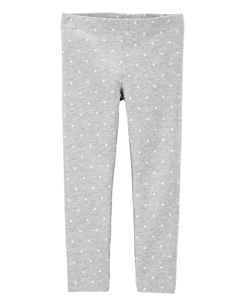 Toddler Cotton Polka Dot Stretch Leggings, image 1 of 4 slides