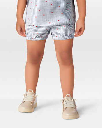 Toddler Striped Star Print Shorts - Blue, 