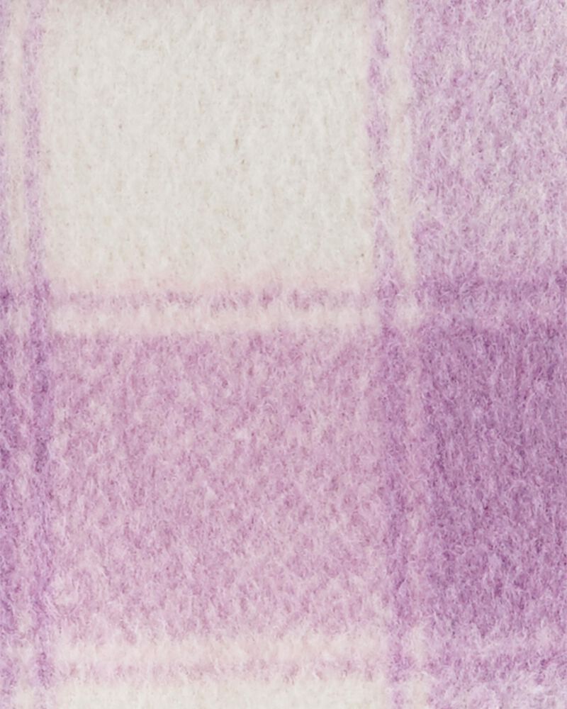 Purple/White Toddler Plaid Fleece-Lined Shacket | carters.com