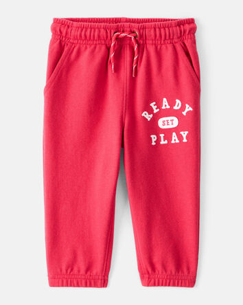Baby Boy Ready Set Play French Terry Jogger - Red, 