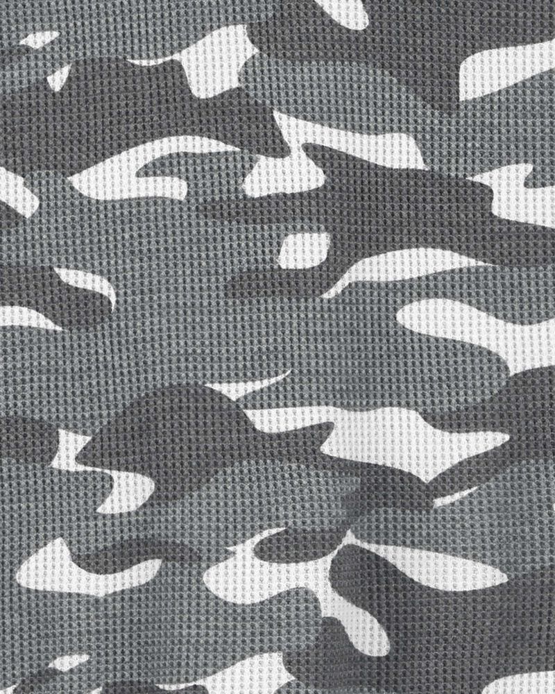 Kid Camo Print Pocket Henley, image 2 of 3 slides