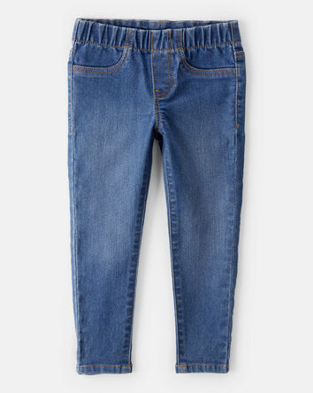 Toddler Dark Wash Elastic-Waist Jeggings, 