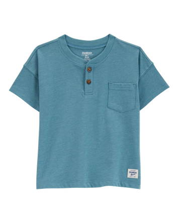 Toddler Pocket Henley Tee - Teal, 