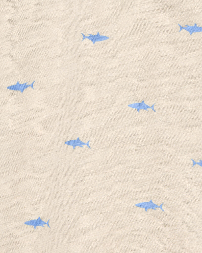 Toddler Boy Shark Polo Shirt - Khaki, image 2 of 3 slides