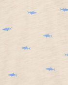 Toddler Boy Shark Polo Shirt - Khaki, image 2 of 3 slides