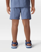 Toddler 2-Piece Seersucker Button-Down Shirt & Drawstring Shorts Set - Blue, image 8 of 9 slides