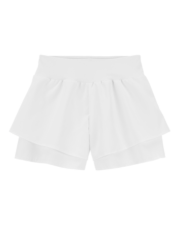 Kid Flowy Layered Flip Short - White, 
