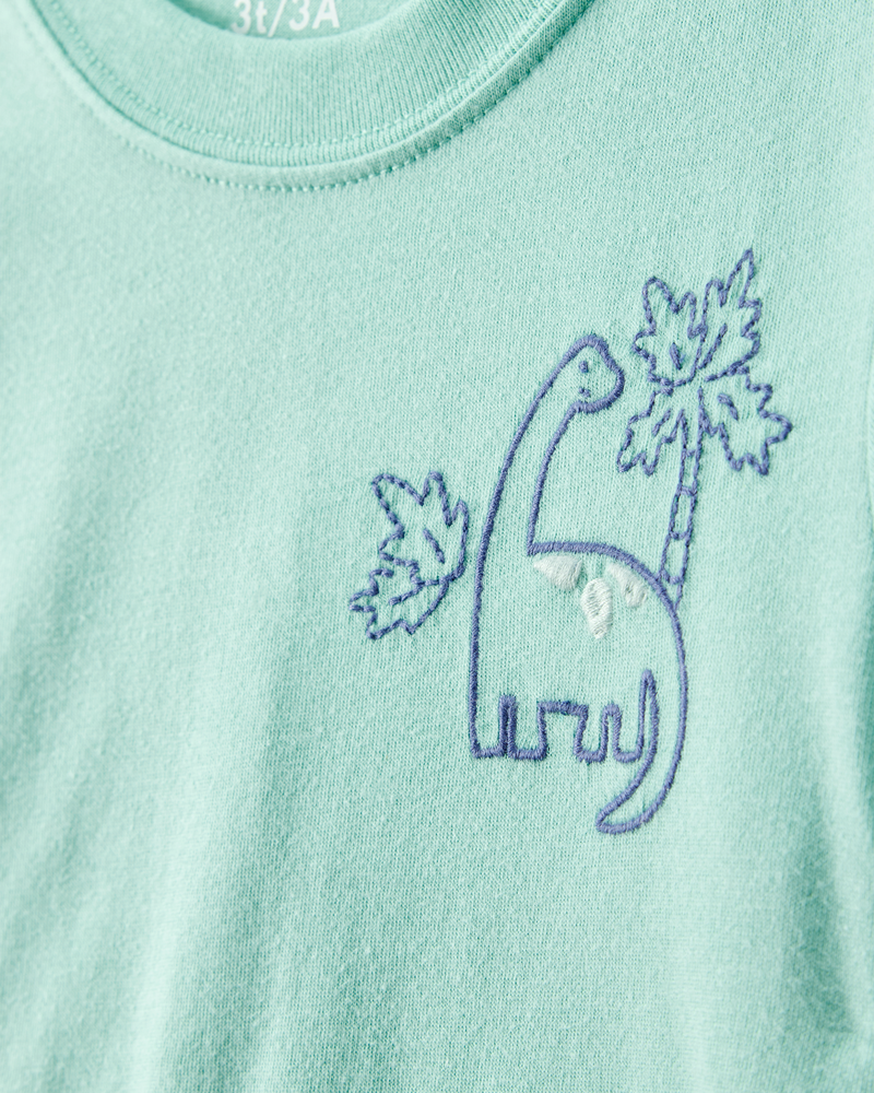 Toddler 2-Piece Dinosaur Outfit Set - Green/Navy, image 2 of 4 slides