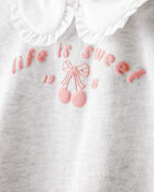 Toddler Girl Cherry French Terry Short-Sleeve Graphic Tee - White, image 3 of 5 slides
