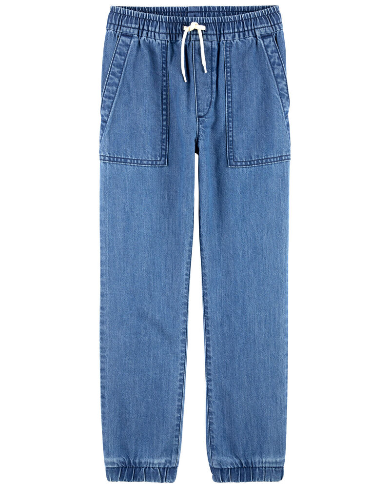 Kid Knit-Like Denim Drawstring Joggers
, image 1 of 5 slides