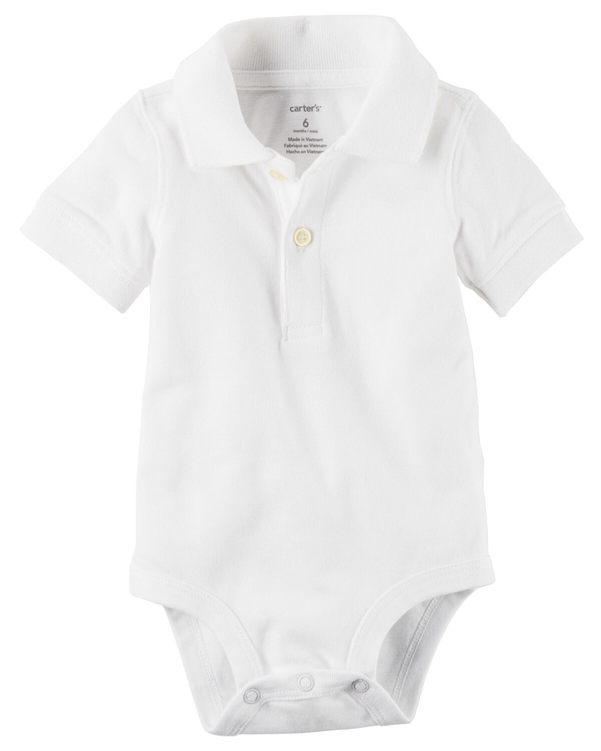White Baby Piqué Polo Bodysuits | carters.com