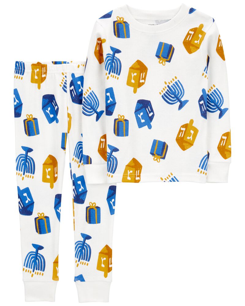Toddler 2-Piece Hanukkah 100% Snug Fit Cotton Pajamas, image 1 of 2 slides