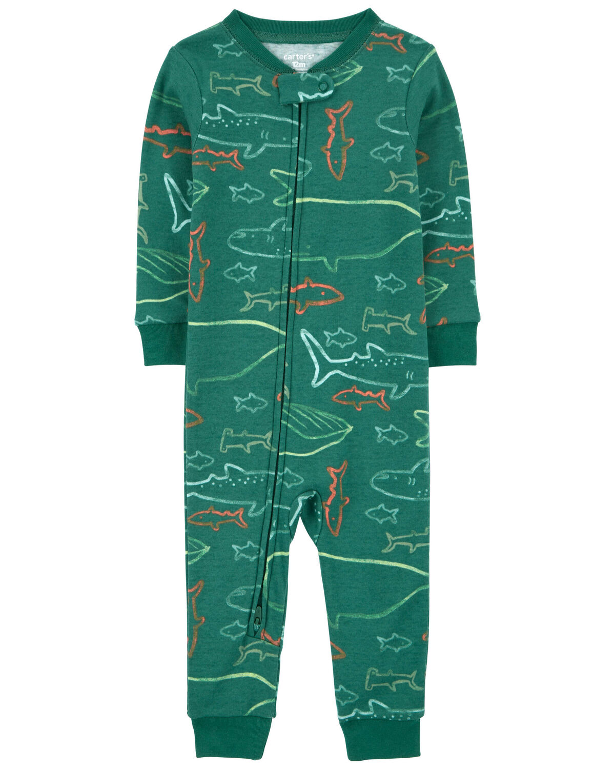 Baby 1-Piece Shark 100% Snug Fit Cotton Footless Pajamas