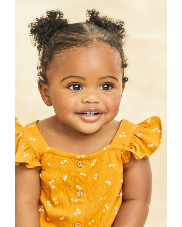 Gold Baby 2Piece Floral Crinkle Jersey Outfit Set