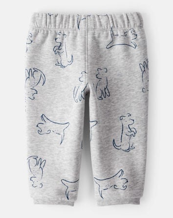 Baby Boy Dog Knit Pull-On Pants - Grey, 