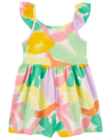 Toddler Abstract Print Cotton Romper, 