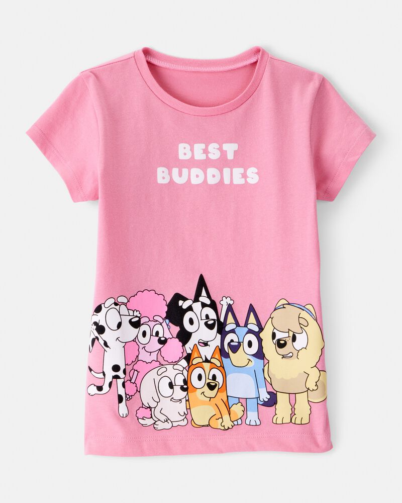 Toddler Bluey Best Buddies Short-Sleeve Graphic Tee - Pink, image 1 of 2 slides