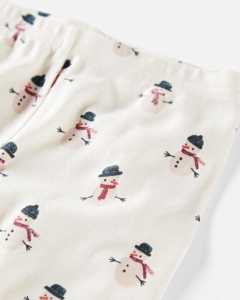 Toddler Organic Cotton Pajamas Set in Snowman, image 2 of 4 slides
