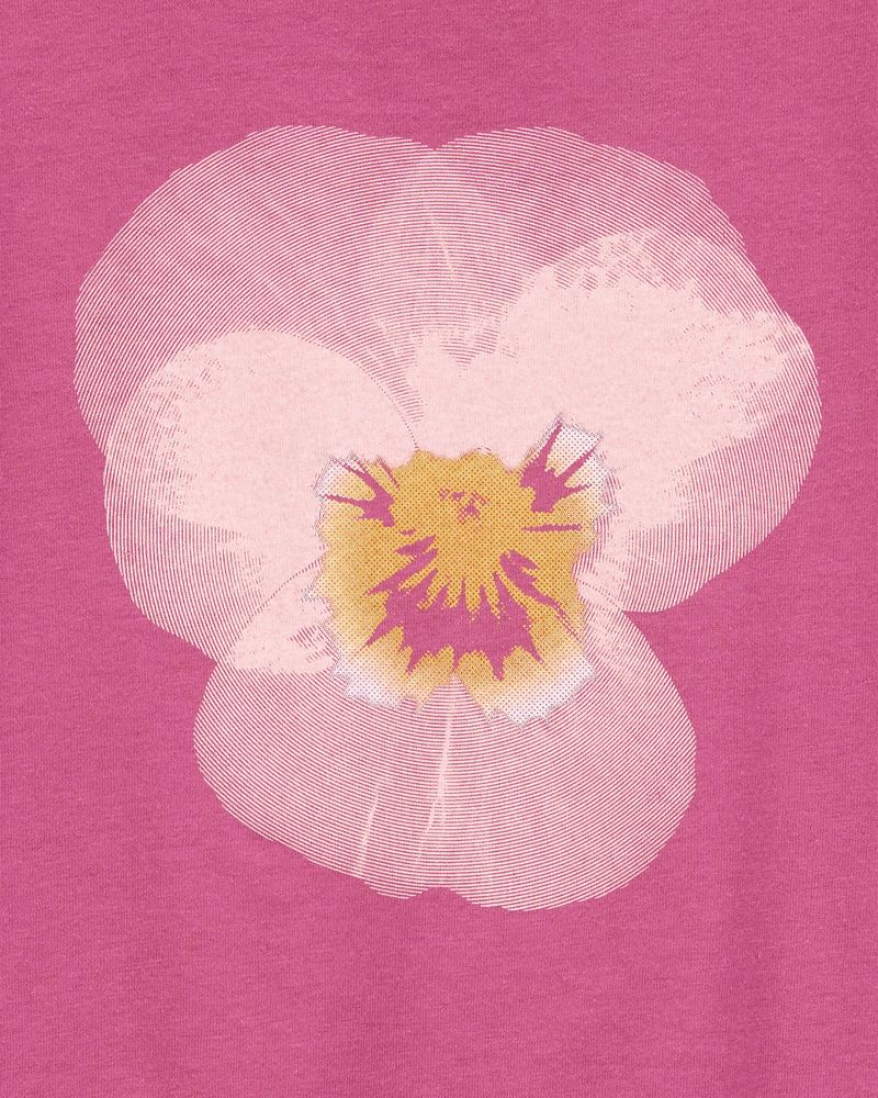 Kid Tropical Flower Short-Sleeve Graphic Tee - Pink, image 2 of 3 slides