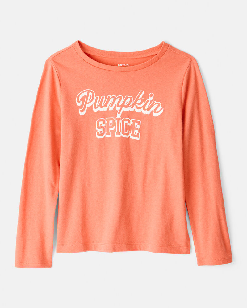 Girls Pumpkin Spice Short-Sleeve Graphic Tee - Orange, image 1 of 3 slides