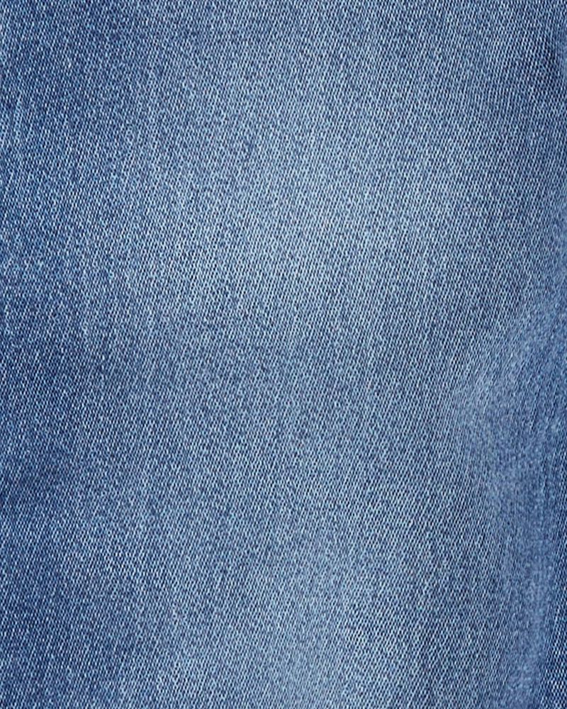 Baby Neutral Knit-Like Denim Overalls - Medium Wash, image 3 of 5 slides