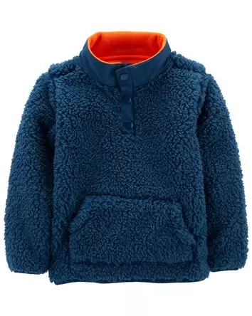 Toddler Quarter Zip Sherpa Pullover, 