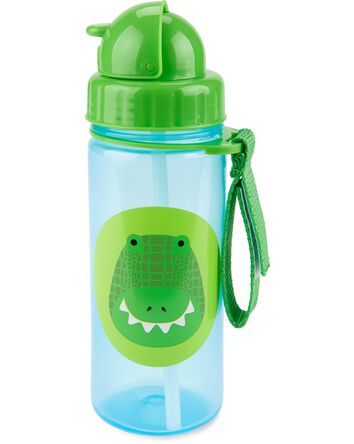 ZOO Straw Bottle & 2 Extra Straws - 13 oz - Crocodile, 