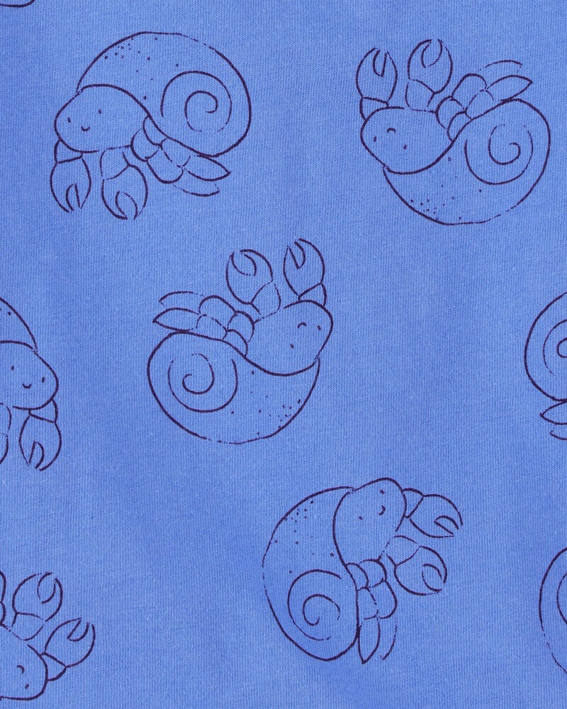 Baby Hermit Crab Print Cotton Romper, image 2 of 3 slides