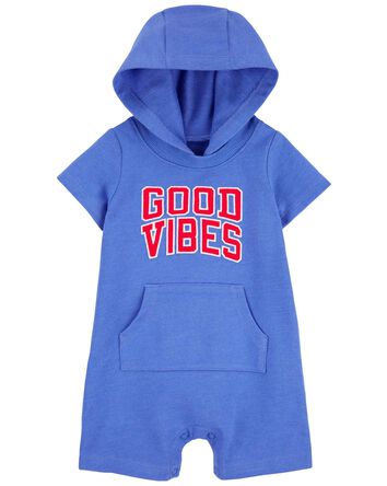 Baby Good Vibes Hooded Romper, 