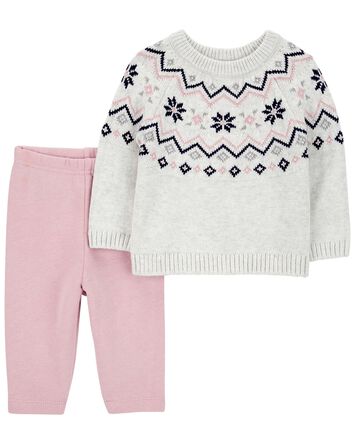 Baby 2-Piece Fair Isle Sweater & Legging Set, 