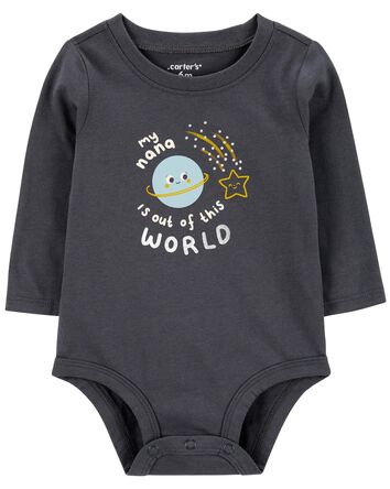 Mama Is Out Of This World Long-Sleeve Bodysuit, 