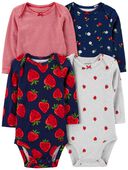 Red/Blue - Baby 4-Piece Long-Sleeve Bodysuits