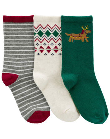 Kid 3-Pack Holiday Socks, 