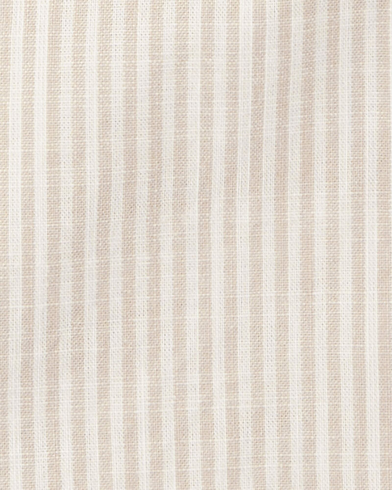 Baby Striped Cotton Outfit Set - Tan, image 2 of 3 slides