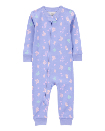 Toddler Girl 1-Piece Jellyfish 100% Snug Fit Cotton Footless Pajamas - Purple, 