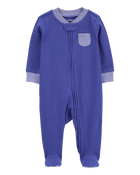 Baby Striped 2-Way Zip Sleep & Play Pajamas, image 1 of 8 slides