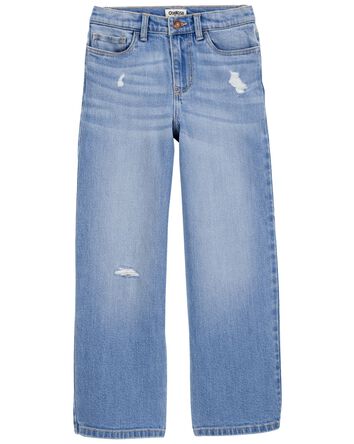 Kid Iconic Denim Wide-Leg Jeans: Rip & Repair Remix, 