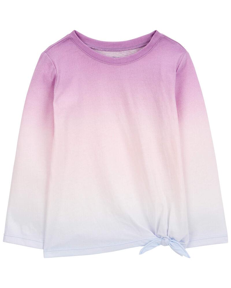 Ombre Tie-Front Long-Sleeve Top, image 1 of 3 slides