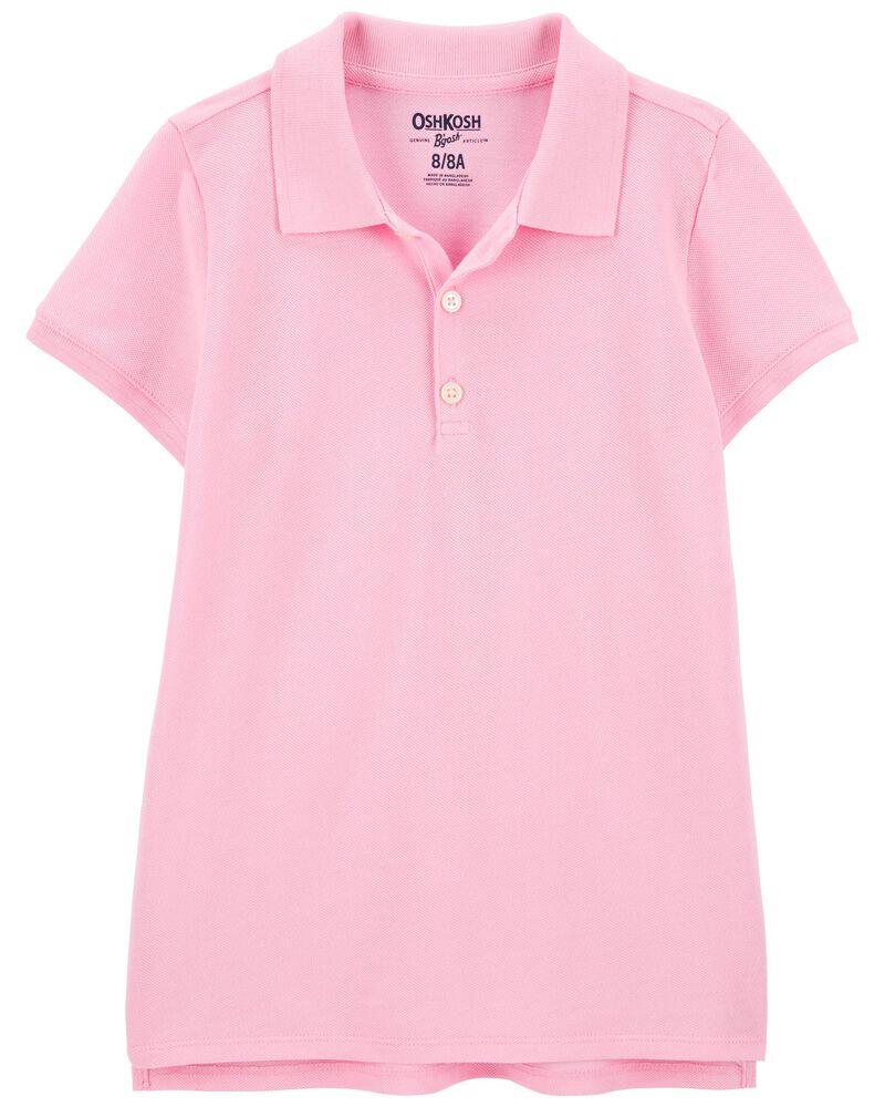 Kid Pink Piqué Polo Shirt, image 1 of 2 slides